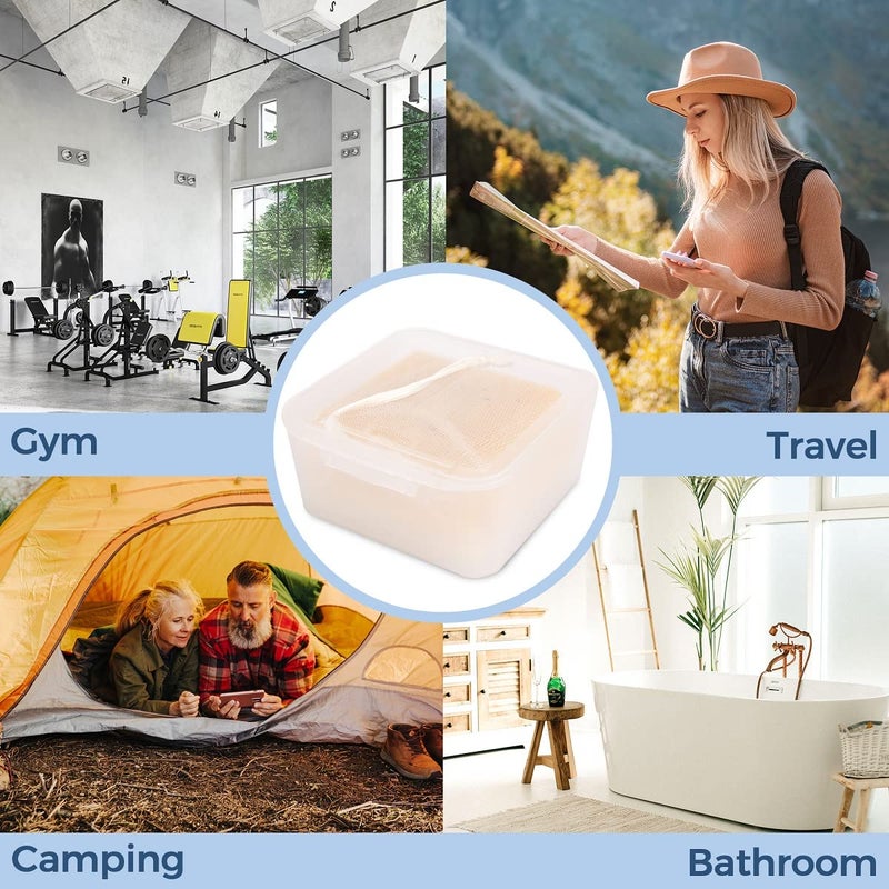 Vonpri Square Travel Soap Container  Vonpri Soap Dish Shower Square Soap Holder Bar Soapbox Case Soap Saver for Bathroom Travel Gym Camping Outdoor (1Pc Clear) - Image 2